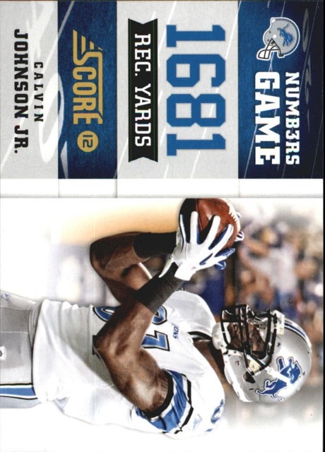 2012 Score Football Numbers Game Insert Singles - You Choose