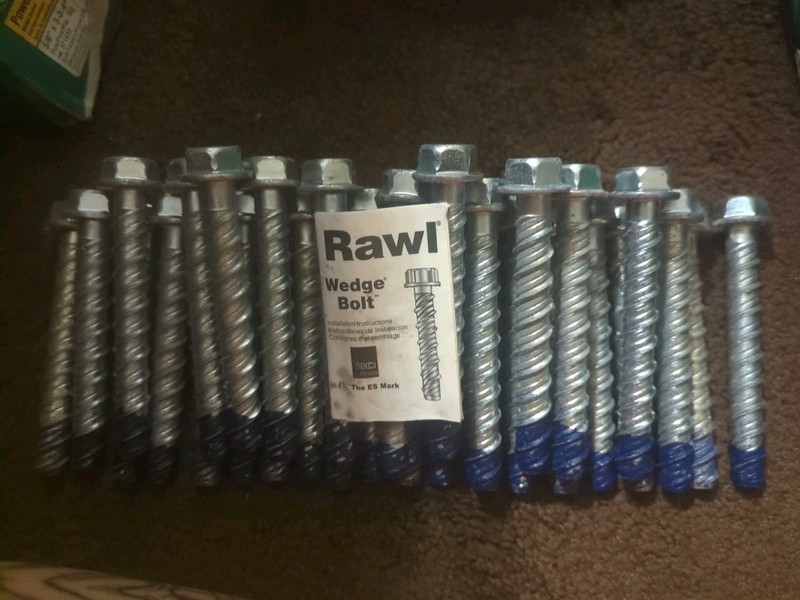 (31ct) Hillman Rawl 1/2" X 4" Concrete Anchor Screws W/Hex Head Wedge Bolts