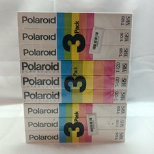 Lot Of 9 POLAROID Super Color VHS Blank Tapes T-120 Records FOR 6.5 Hours Sealed