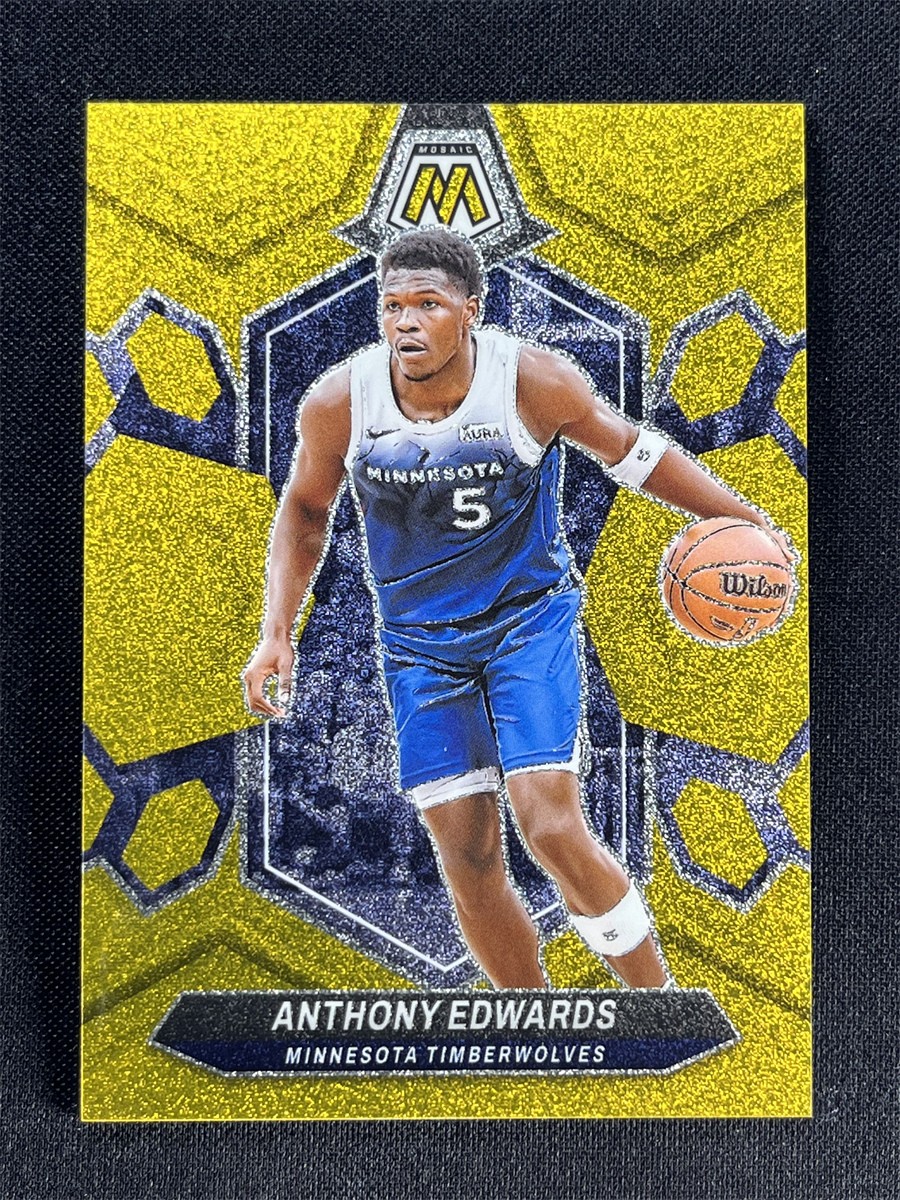 2023-24 Panini Mosaic Anthony Edwards #33 Gold Glitter Prizm Timberwolves /5