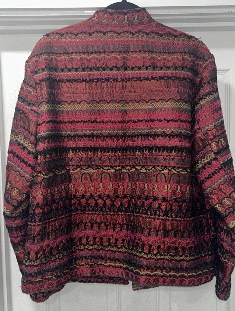 Chico's Multicolor Patterned Open Jacket Chico's … - image 5