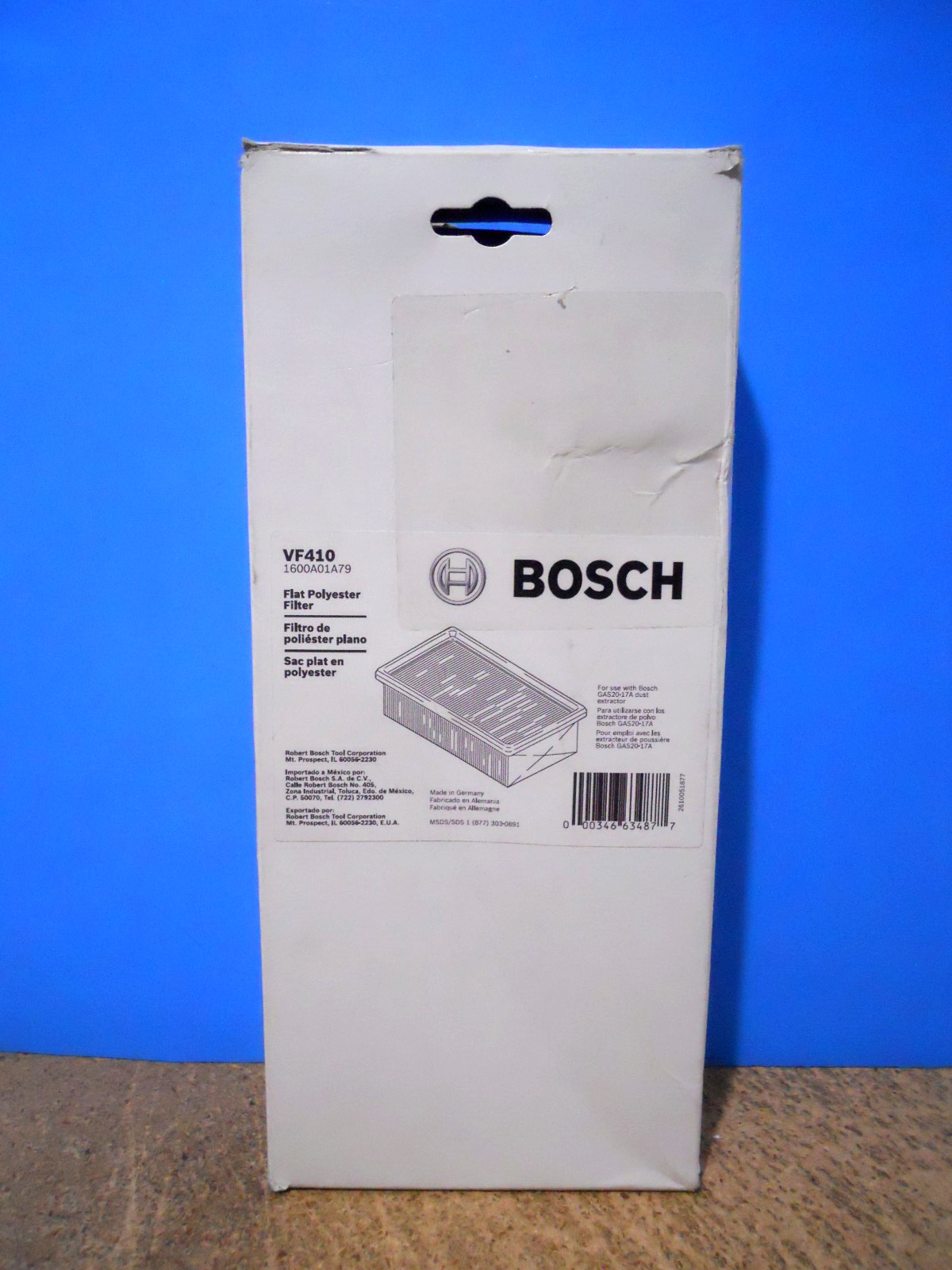 Bosch VF410 Flat Polyester Filter for Bosch GAS20-17A 300-CFM Dust Extractor