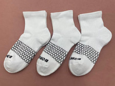 Bombas Women's Honeycomb Quarter socks Size Small 5-7 3 Pairs White