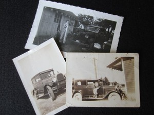 Lot of 3 Vintage photographs, cars, 1920's-30's possibly, VGC