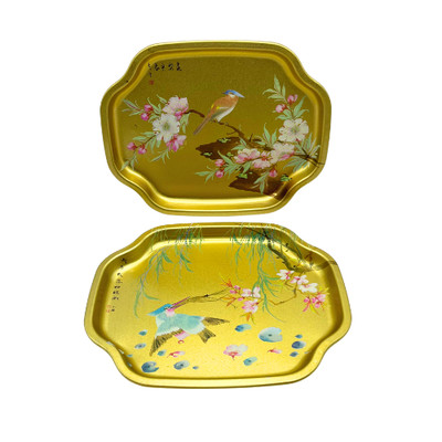 Vintage Asian Inspired Mini Tip Trays Made in England Elite Trays Set of 2