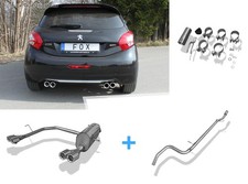  Edelstahl Duplex Racing-Komplettanlage ab Kat Peugeot 208 GTI je 2x76mm rund