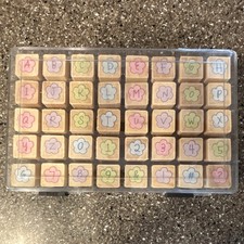 Alphabet  Numbers Mounted Rubber  Wood Stamp Set - Letters  Numbers Theme