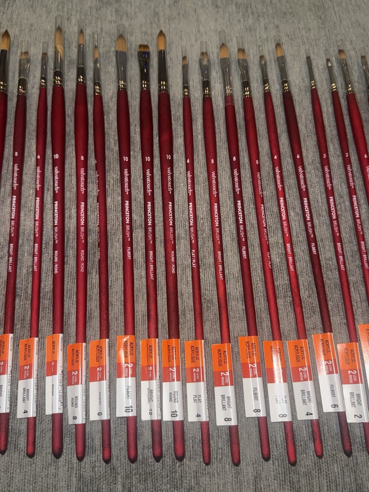 Princeton Velvetouch Watercolor/acrylic Paint Brushes! Lot of 44! NEW/FREE SHIP!