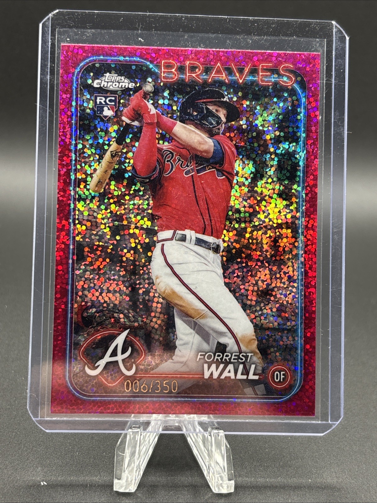 2024 Topps Chrome - Forrest Wall #176 Magenta Speckle Refractor /350 (RC)