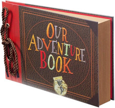 Scrapbook Photo Album,Our Adventure Book, Embossed Words Hard Cover Movie up Tra