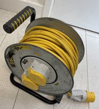 2 Gang Way 16A 110v Extension Lead Cable Reel 30m #3