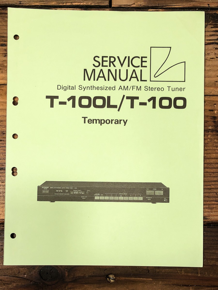 Luxman T-100L T-100 Tuner Temp. Service Manual *Original*