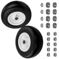 2PCS 13x5.00-6 Front Smooth Flat Free Tire & Wheel Set For Zero-Turn Lawn Mower