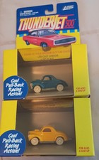 Two 2 Johnny Lightning WHITE LIGHTNING Willy's Gassers slot cars Thunderjet 500