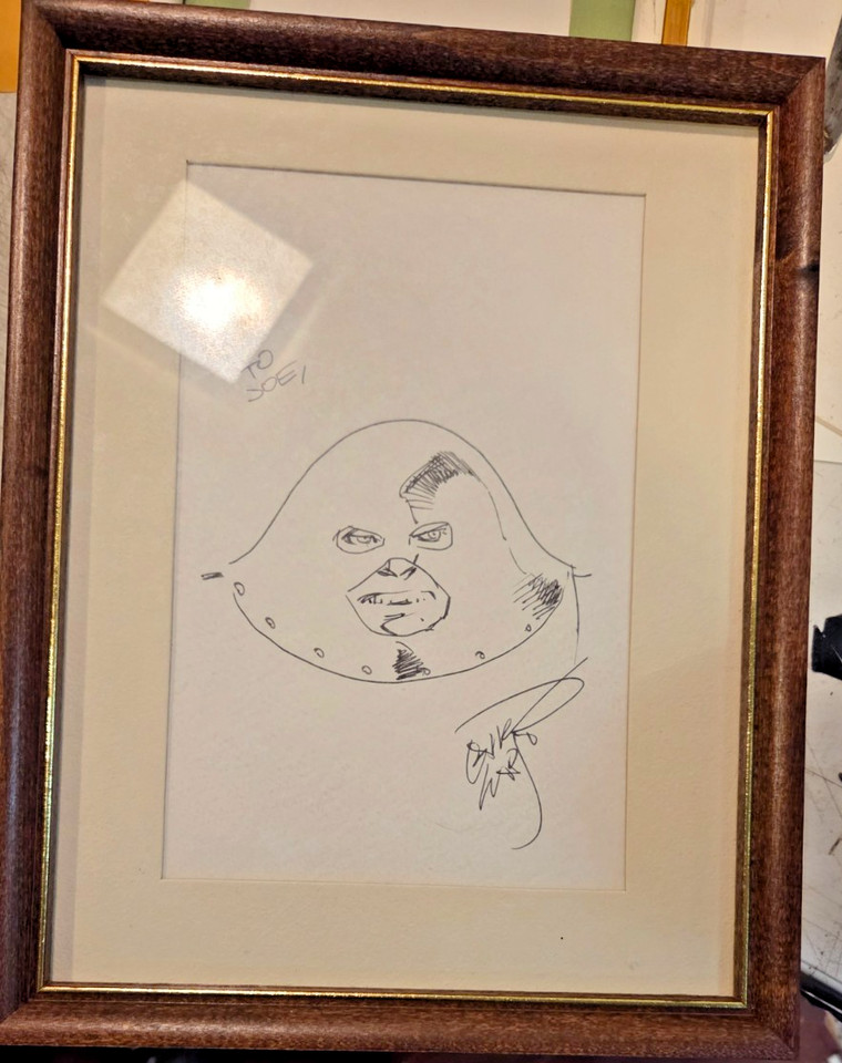 ERIK LARSEN EARLY Sketch ~ Juggernaut~ SIGNED ~inscribed to JOE Comic Art