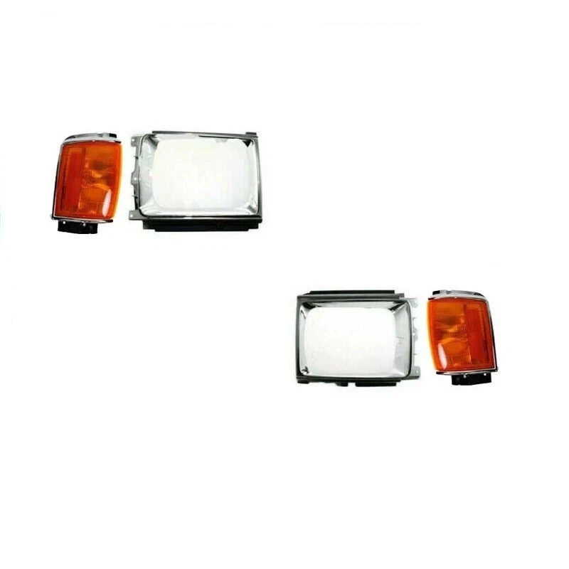 Fits 1987-1988 Toyota Pickup Front Grille Headlamp Door Bezels Corner Lights 5PC - Image 3 of 4