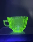 Federal Uranium Madrid Glass Tea Cup Depression Vintage Glowing Uranium Glass