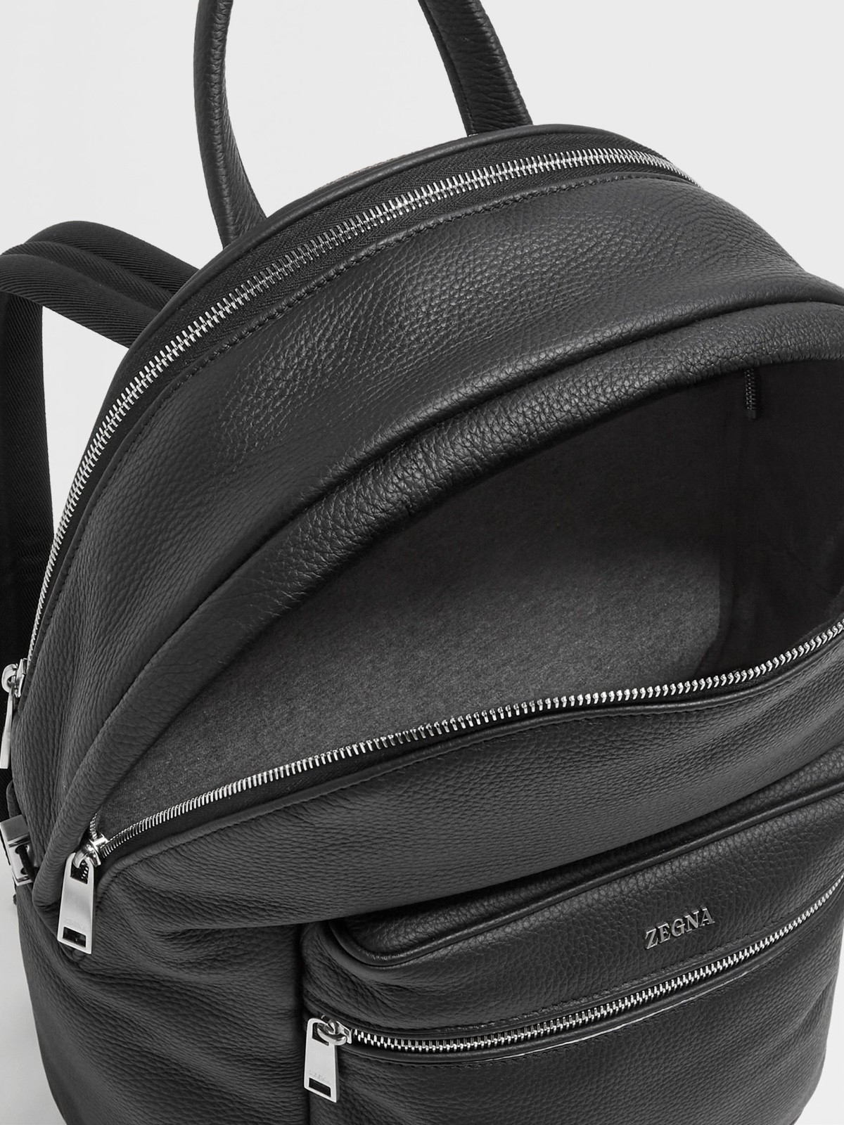 ZEGNA BLACK DEERSKIN HOODIE BACKPACK image 5