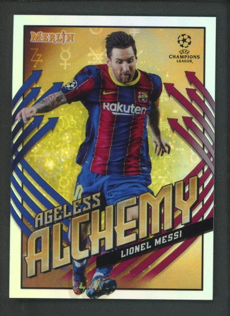 2021 LIONEL MESSI TOPPS MERLIN UEFA CHAMPIONS LEAGUE AGELESS ALCHEMY