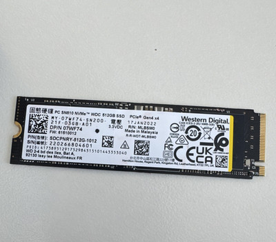 Western Digital PC SN810 512GB M.2 2280 NVMe PCIe Gen4x4 SSD