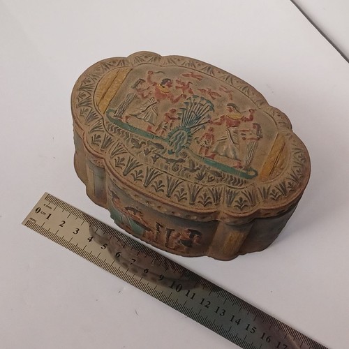 Antiguo Egipto Caja Rey Ramsés Reina Nefertari Escena de Guerra Raro Coleccionable - Imagen 7 de 8