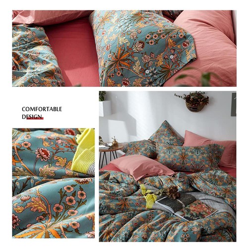 Soft Cotton Vintage Floral Pattern 2 Piece King Size Pillow Cases 20 x 36 Inc... - Picture 7 of 7