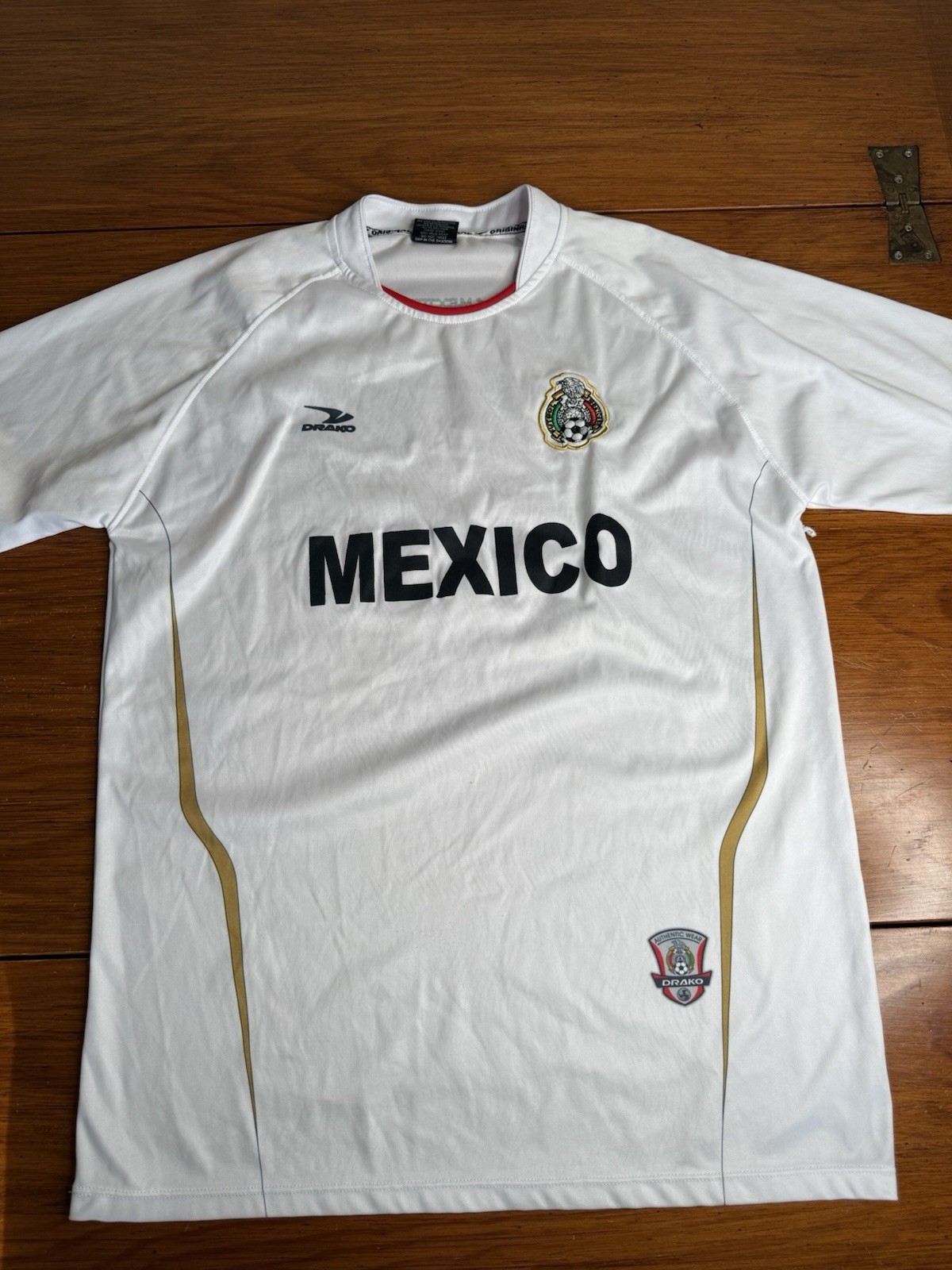 DRAKO MEXICO TEAM WHITE FOOTBALL SOCCER JERSEY ONE SIZE FITS