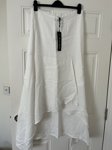 New Phase Eight White Linen Skirt Size 16 RRP £65