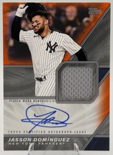 2026 Topps Series 1 Orange /25 Relic Auto Jasson Dominguez Yankees #MLMA-JD