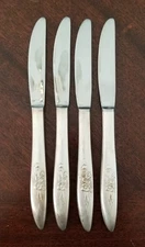 Lot of 4 Dinner Knives 8 1/8" ELD28 Eldan EPNS Japan Not Cleaned