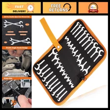 20-Pc Mini Double Open End Wrench Set, Metric & SAE, 4-11mm & 5/32"-7/16", Chrom