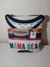 Dearfoams "Mama Bear" Family Pajamas Women's 2-PC Set Size M 8-10 New