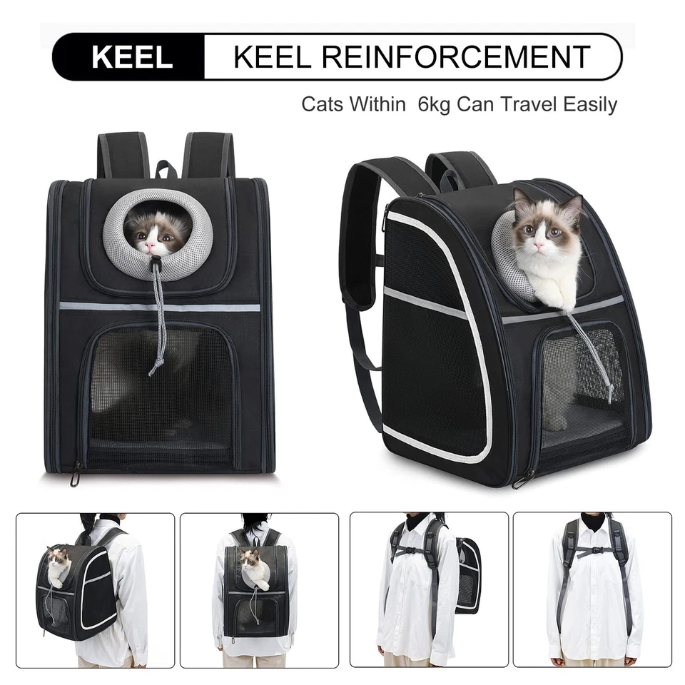 Katzenrucksack Haustier Rucksack kleine Katzen Sicherheitsgurte Tragetasche - Bild 2 von 4