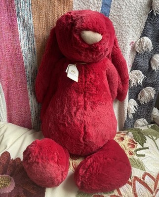  Luxe Bunny Scarlett 赤うさぎ ぬいぐるみM Bashful Luxe Bunny Scarlett with Personalized Red Jumper