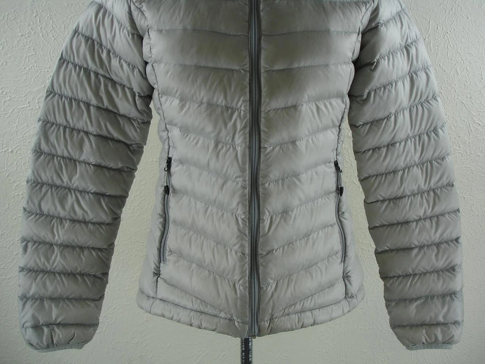 Chaqueta de plumón de ganso acolchada gris EMS para mujer S Eastern Mountain Sports cremallera Foto 4 de 4