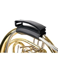 Protec Leather French Horn Hand Guard w/Strap , Model Large w/Strap, Black