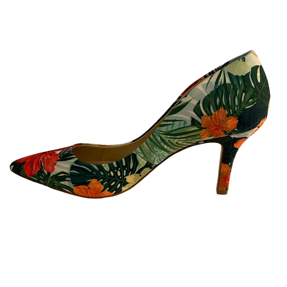 Tacones de aguja con estampado de hibisco tropical Charles by Charles David para mujer talla 7M Foto 4 de 4