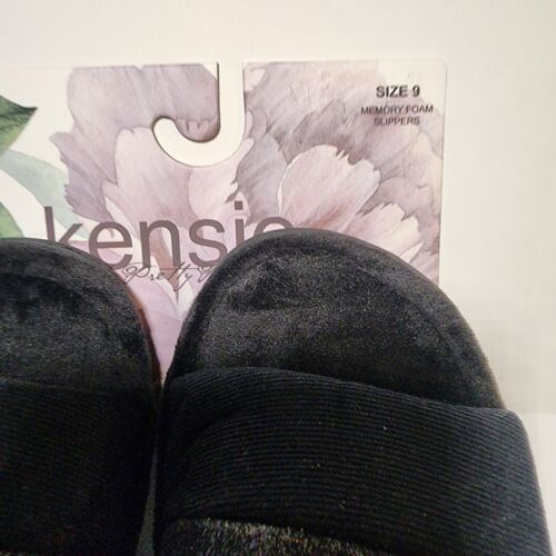 Kensie House Ciabatte 9 Donna Nero Scintillante Memory Foam Peluche Metallizzato - Foto 5 di 10