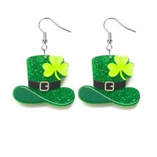 Dreuyet St Patrick's Day Earrings for Women Cute Funny Acrylic Irish Shamrock...