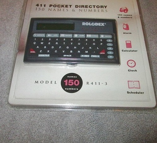 Directorio electrónico de bolsillo Rolodex 1993 vintage R411-3 números nombres nuevo sellado - Imagen 3 de 8