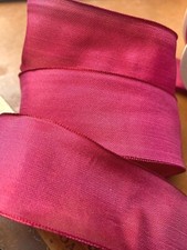 vintage rayon viscose ribbon 1.5" raspberry 1yd made in France