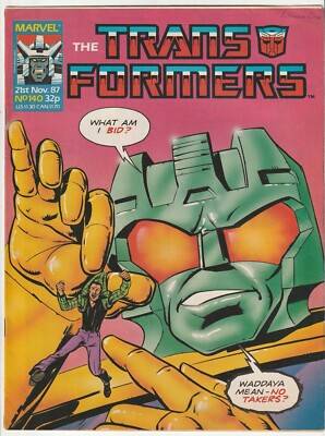 Marvel UK 1987 TRANSFORMERS #140 VF G1 Comics Blaster Swindle