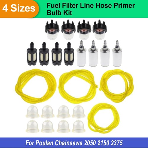 4 Sizes Fuel Filter Line Hose Primer Bulb Kit For Poulan Weedeater Chainsaw