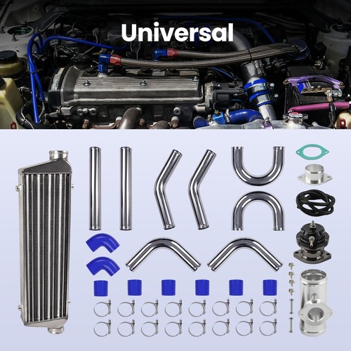 Aluminum Turbo Intercooler Universal 27"x7"x2.5" & Pipes & Silicone Hose Kit - Picture 11 of 11
