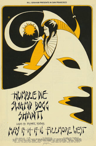 David Singer BG # 280 1971 Humble Pie Swamp Dogg Shanti Fillmore postcard BG280 - Picture 1 of 1