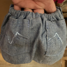 Vtg Newborn Baby boy small Rubber snap side Pants Diaper Cover Rear pocket Exc