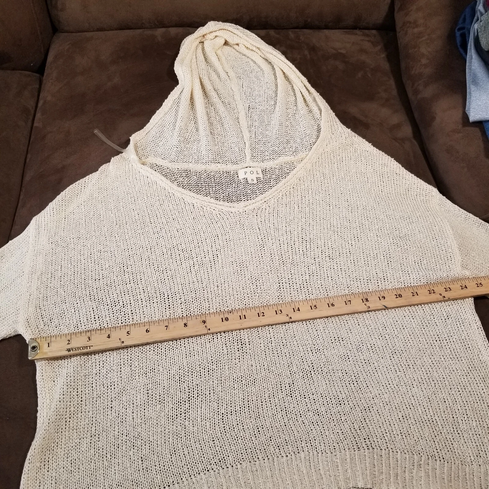 OFF WHITE ANTHROPOLOGIE POL MAGLIA APERTA FELPA CON CAPPUCCIO MAGLIONE STILE HST1 AVORIO SMALL