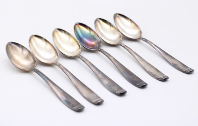 6x W&B Walter & Breuker 90 Kaffeelöffel Löffel Set 6tlg versilbert Länge 14 cm