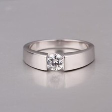 2 CT Round Cut Tension Setting Solitaire Wedding Engagement Ring in 925 Silver