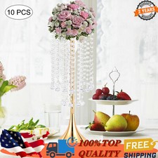 10Pcs Wedding Flower Stand Holder 55.6cm Tall Crystal Grand Centerpiece Stands